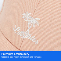 Gorra de Béisbol Rosa Unisex de Algodón Ajustable de 6 Paneles con Bordado Personalizado, Deportiva, para las Cuatro Estaciones, Protección Solar para Exteriores