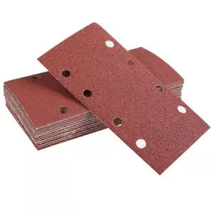 93 x 185mm Sanding Sheets Punched 8 Holes Sand Paper for Wood Metal Assorted P40 P60 P80 P100 P150 Grit Hook and Loop Pads 50PCS