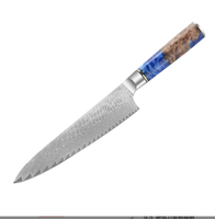 Couteau de chef japonais de haute qualité en acier Damas miniature à 67 couches VG10, 8 pouces, manche G10 écologique, couteau de cuisine