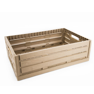Wood look plastic pallet folding foldable wooden stackable collapsible hand fruit vegetable pp packaging storage crates
