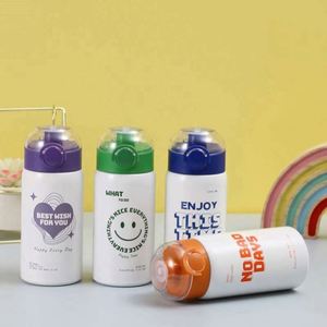 Stainless Steel Tumbler Vacuum <b>Flask</b> with Lid Cartoon Design for Travel Adults 12-24 Hours Thermal Insulation Leak-Proof - Product Image 1