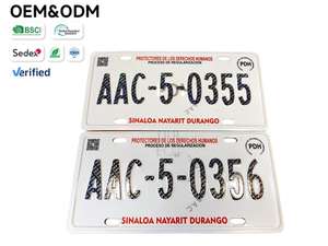 Plaque d'immatriculation mexicaine personnalisée anti-contrefaçon, échantillon gratuit, faible MOQ pour plaque d'immatriculation de véhicule personnalisée - Product Image 1