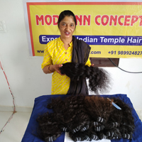 Extensions de cheveux humains indiens vierges Remy 100% non traités, ondulés naturels, double trame, vente en gros