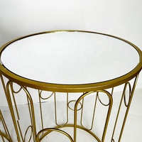 Ensemble de 2 tables d'appoint en métal doré, écologiques, style américain de luxe moderne, table basse, décoration intérieure, meubles de salon, vente en gros