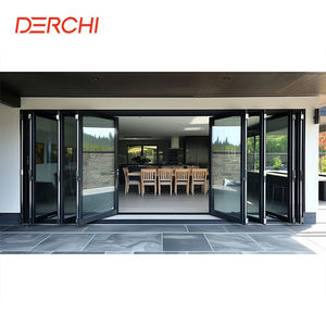 Portes pliantes accordéon de patio en verre trempé d'aluminium d'étanchéité d'air de <span class=keywords><strong>12</strong></span> pieds - Product Image 1