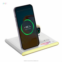 Chargeur sans fil 4 en 1 de qualité supérieure pour le bureau, les voyages, portable, multifonctionnel, type-C, station de charge magnétique pour téléphone 15W