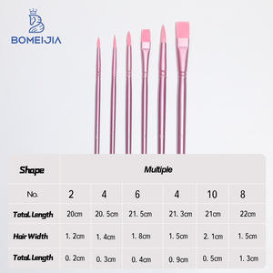 Bomeijia 4/6ชิ้นชุดแปรงสำหรับศิลปินไนลอน<span class=keywords><strong>สี</strong></span>ผสมมาการองด้ามไม้น้ำมันอะคริลิกสีน้ำทึบมืออาชีพ - Product Image 5
