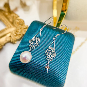 20910 Accessoires de perles DIY Plateau pour boucles d'oreilles en argent S925 avec perles rondes de 7-10 mm Similaire aux bijoux en argent Boucles d'oreilles pendantes tendance - Product Image 3