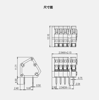 Bloc de bornes à ressort sans vis pour PCB 2,5/2,54 mm, connecteur de borne sans vis