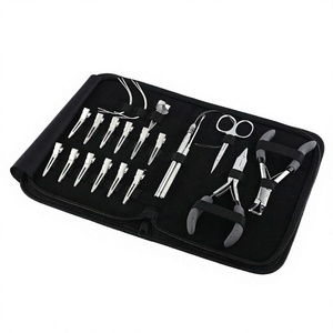 Kit d'outils professionnels en acier pour extensions capillaires : Perles de séparation, outil de retrait, pince à sertir, ciseaux – Usage commercial - Product Image 1