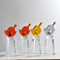 Trophée de pickleball en cristal gravé au laser, design élégant, écologique, poli, différents styles