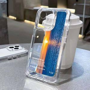 Funda de teléfono móvil TPU espacial a prueba de golpes con estampado de puesta de sol de mar de pantalla completa para Iphone 8 X Xr Xs 11 12 13 14 15 16 17 Pro Max - Product Image 6