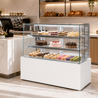 Vitrine Réfrigérée Personnalisée OEM/ODM pour Pâtisseries et Gâteaux, Faible Bruit, Économe en Énergie, avec Éclairage LED et Verre Anti-Buée 45 °   Armoire d'angle