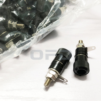 Connecteur Jack Prise Banane 4mm Nickelé Noir avec Écrou de Fixation