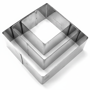 Set professionale di 3 utensili da pasticceria in acciaio quadrato - Product Image 2