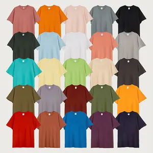 Venta al por mayor 250GSM Camisetas cuello redondo 100% algodón de gran tamaño Vintage personalizado hombres ropa 2023 camiseta