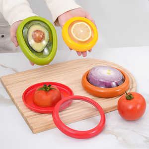 Contenants de stockage réutilisables en silicone anti-oxydation pour réfrigérateur, couvercles en plastique pour aliments frais (citron, tomate, ail et autres condiments) - Product Image 2