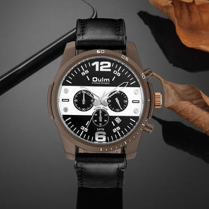 Usine Quartz <span class=keywords><strong>Montre</strong></span> Intelligente Fournisseur Bas <span class=keywords><strong>Prix</strong></span> <span class=keywords><strong>Oulm</strong></span> 3815 En Cuir Véritable Étanche <span class=keywords><strong>Montre</strong></span>-Bracelet Décontractée avec <span class=keywords><strong>Prix</strong></span> Calendrier - Product Image 6