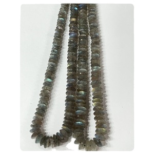 AAA Natural Blue Fire Labradorite Rondelle Beads 8-10mm Corte alemán Facetado 14 pulgadas Strand - Product Image 1