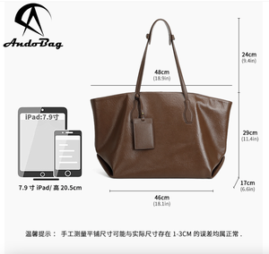 AndoBag Cowhide Fashion Tote Bag for <b>Women</b> Lady Outdoors Travel <b>Large</b> Capacity <b>Handbag</b> Daily Commuter Work Casual Shoulder Bags - Product Image 2