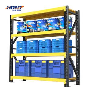 Étagère de rangement industrielle réglable à usage moyen Étagères en métal noir Étagères empilables en acier pour entrepôt - Product Image 2