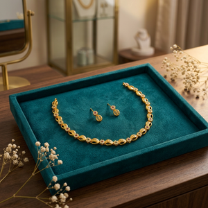 Elegant Gold Plated Hollow Disc Chain Necklace <b>Set</b> Flower CZ Stud Earrings Minimalist Daily Party Wear Fashion Jewelry - Product Image 3