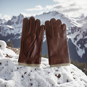 Gants en cuir d'agneau pour hommes, personnalisables, avec doublure en laine chaude, utilisation quotidienne, fabrication directe, vente en gros - Product Image 5