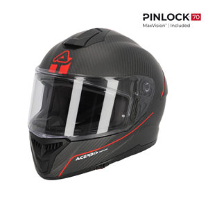 Casco Integrale Acerbis Tarmak in Fibra di Carbonio Rosso con Pinlock Incluso - Product Image 1