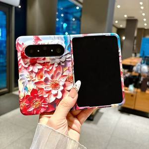 Funda Plegable para Teléfono Celular con Diseño de Flores al Estilo de Pintura al Óleo de Lujo para <span class=keywords><strong>iPhone</strong></span> 18 Duo, Funda Protectora - Product Image 1
