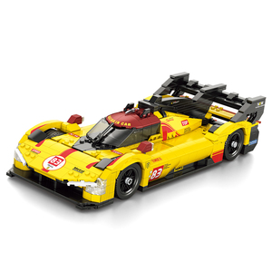 1:16 Le Mans Hypercar Blocks 499P Style Yellow Racer MOC Autorisé Moteur V6 Visible Transmission Intégrale Mécanique pour Adultes - Product Image 2