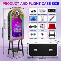 Miroir photo pour événements festifs avec écran tactile de 32 pouces, éclairage RGB en arrière-plan, arche magique, machine photobooth