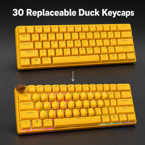 Clavier mécanique de jeu rétroéclairé RVB à 60 %, 61 touches, filaire USB-C, thème Canard, son de couinement amusant, anti-stress, logo personnalisé - Product Image 2