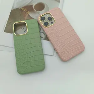 Hot selling crocodile leather sticker mobile phone case for iphone 15 pro max 14 pro 13 12 11 xr xs x max