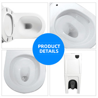 KIDOIR WC en céramique deux pièces certifié WaterMark, à fixation murale, avec base décorative, double chasse, siphon en P et en S, fabriqué en Australie et en UE