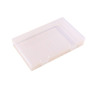 Rectangular Transparent Plastic Storage Box 18x11x3cm Double Buckle Cover Office Organizer - Product Image 5