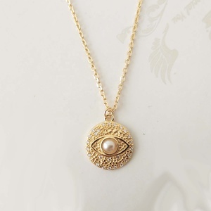 LOZRUNVE Collier en argent sterling 925 avec pendentif perle turque Evil Eye en or - Product Image 3