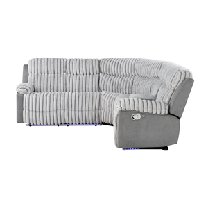 Grey Modern Polyester Sectional with LED Reclining <b>Sofa</b> <b>Bed</b> Wood Legs for Living Room - Product Image 3