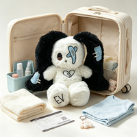 Peluche Lapin Personnalisée à Oreilles Longues Brodé, Motif Cœur Brisé, Jouet en Peluche sur Mesure, Animal en Peluche de Créateur