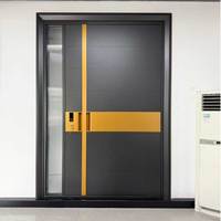 Portes d'entrée pivotantes modernes en aluminium, acier et fer, insonorisées et antivol, vente en gros directe usine pour villas et hôtels, sur mesure