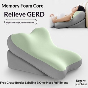 Bedside Split-type Memory Foam Neck and Waist <strong>Support</strong> Pillow <strong>Sofa</strong> Bed Lumbar <strong>Support</strong> <strong>Cushion</strong> for Bedroom Reading Backrest - Product Image 4