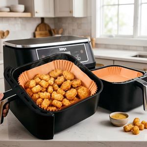 Feuilles de cuisson jetables pour friteuse à air, 100 unités, sans BPA, pour fours de 5 à 8 litres (20-24 cm carrés), accessoires alimentaires (sûres pour les aliments) - Product Image 4