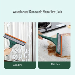 Outils de nettoyage de vitres 2 en 1 à double <span class=keywords><strong>lame</strong></span> latérale Raclette de douche en caoutchouc à usage multiple pour miroir en verre Raclette de fenêtre - Product Image 6