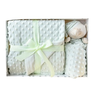 Offre Spéciale Lovey <span class=keywords><strong>ours</strong></span> endormi <span class=keywords><strong>bleu</strong></span> rose <span class=keywords><strong>blanc</strong></span> emmailloter cristal polaire enfant en bas âge recevant bébé couverture sécurité couette ensemble - Product Image 6