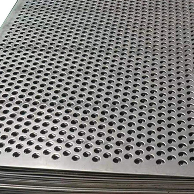 Stainless Steel Silver Perforated Metal Mesh Sheet Holes 2mm Thickness Filters Application Cutting Service Available Pallet