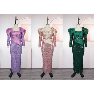 H&D S10822 Abiti Africani di Alta Qualità per Donne, <span class=keywords><strong>Vestito</strong></span> Elegante da Cerimonia <span class=keywords><strong>con</strong></span> Paillettes e <span class=keywords><strong>Cintura</strong></span> - Product Image 4