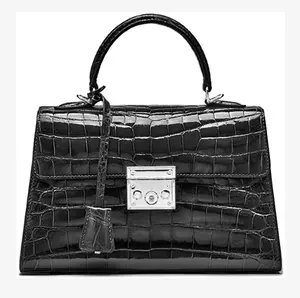 Crocodile skin leather handbags for lady, fashion crocodile leather handbag for women
