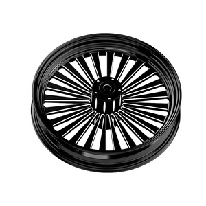 Jante de moto en aluminium forgé 19 21 23 26 30 32 x 3,5 pouces 6061 T6 Noir brillant haute brillance Nouvelle pour Harley Touring Retrofit - Product Image 2