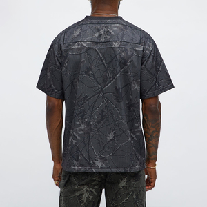 Camiseta Deportiva KingSen para Hombre, Estilo Vintage, Camuflaje, Malla, Oversize, Estampado Desgastado, Cuello en V, Manga Corta, Ropa Casual - Product Image 5