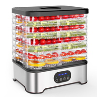 Wallepac 8-Tray Commerciële 400W Elektrische Stille Kleine Droger Fruit Groente Industriële Beef Jerky Droogapparaat 110V/220V