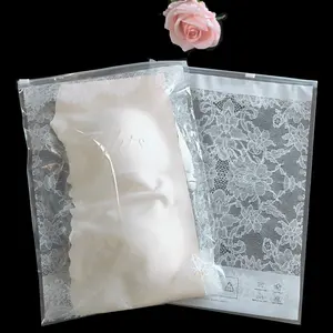 Spot Transparent Lace Zipper Bag For Clothing Fresh Underwear Bra Beautiful Back PE Zipper Self Sealing Bag